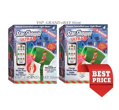 2-PACK LASER PROJECTOR STAR SHOWER MOTION LED LASER LIGHT SHOW CHRISTMAS LIGHTS