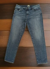 Eileen Fisher Jeans 12 Mid Rise Straight Ankle Stretch Organic Denim USA 34x29