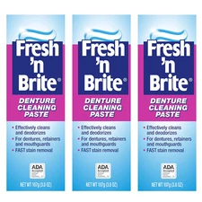Fresh 'n Brite Denture Cleaning Paste For Dentures, Removable Partial Dentures,