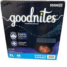 Goodnites Diapers, 46 Count Overnight Underwear Size XL 95-120 lbs New