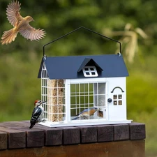 Caged Bird Feeder House, Squirrel-Proof Bird Feeders, Multi-Purpose Seed&Suet...