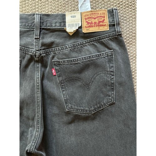 Levi's 501 Mens Jeans Black Wash Straight Leg Denim Pants Raw Hem Size 32 NWT - Picture 6 of 10