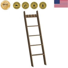 Blanket Ladder for Living Room and Bedroom, 5-Tier Wall Leaning Towel Rack fo...