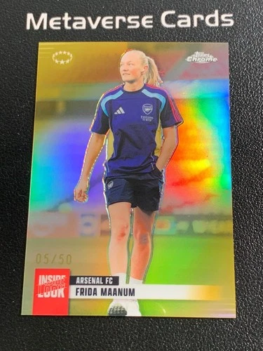 2025-26 Topps Chrome UWCL Inside Look Frida Maanum Gold Refractor 5/50