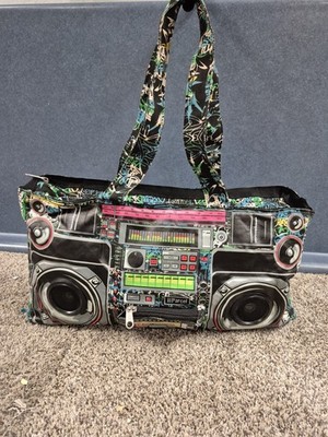Vtg Y2k LOOP NYC III Parcel Audio Boombox Cassette Tote Bag w/ SPEAKERS Graffiti