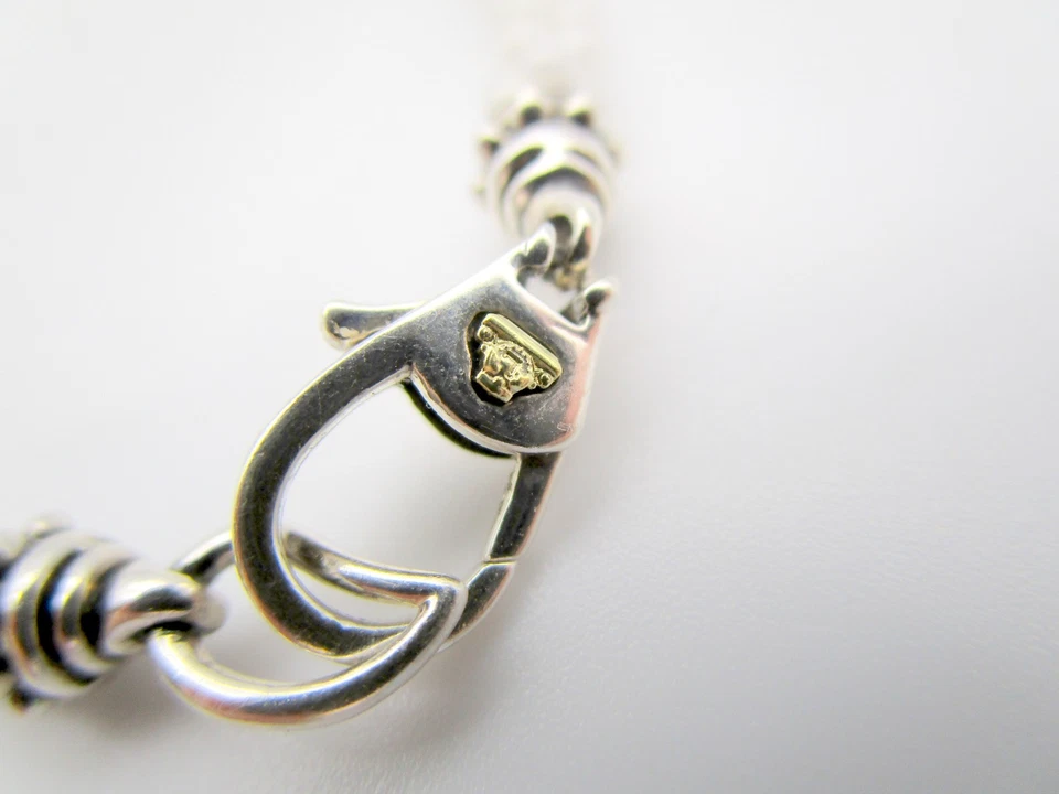 LAGOS Sterling Silver 5 Station White Ceramic Caviar Rope Bracelet 7.5" Signed - Image 4 of 4