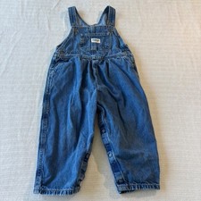 Vintage OshKosh Bgosh Kids Blue Denim Bib Overalls 24 Months Medium Wash Cotton