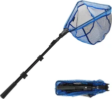 SANLIKE Telescoping Fishing Net with Rubber Coated Handle, 37-98.4 Inch