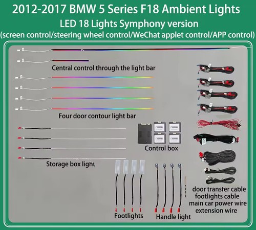 For BMW 5 Series 2011-2017 F10 F18 LED Decorative Dynamic Interior Ambient Light - Picture 13 of 13