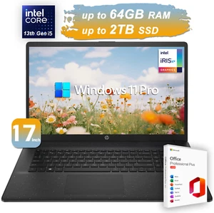 2026 HP Ordinateur portable 17.3" 10-Core Intel. i5 Jusqu'à 64GB RAM 2TB SSD Pro Bureau