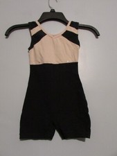 Freestyle Girls Black  Pink Unitard Size 6-6X EUC  