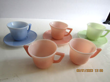 10 PCS.HAZEL ATLAS "LITTLE HOSTESS' CHILD SET 4 CUPS  SAUCERS-CREAMER  SUGAR