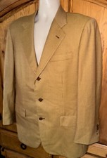 KITON Napoli Gold Houndstooth 100 Cashmere Blazer Surgeon Cuffs Sz 52 / 42