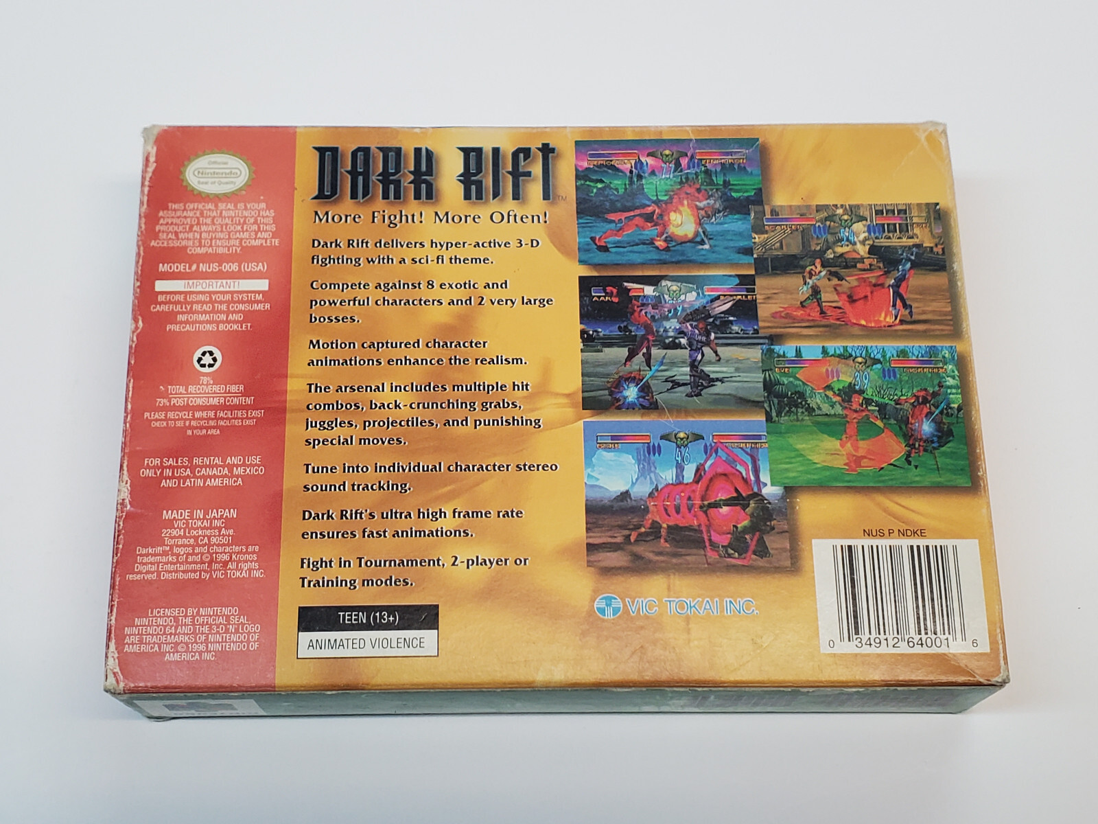 Dark Rift Nintendo 64 N64 Box Only *(No Game, No Manual) *damage | eBay