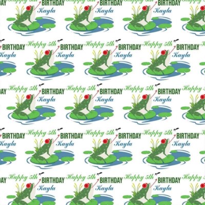 PERSONALISIERTE NAMENVERPACKUNG FROSCH GEBURTSTAG MÄDCHEN JUNGE GESCHENKPAPIER GROß