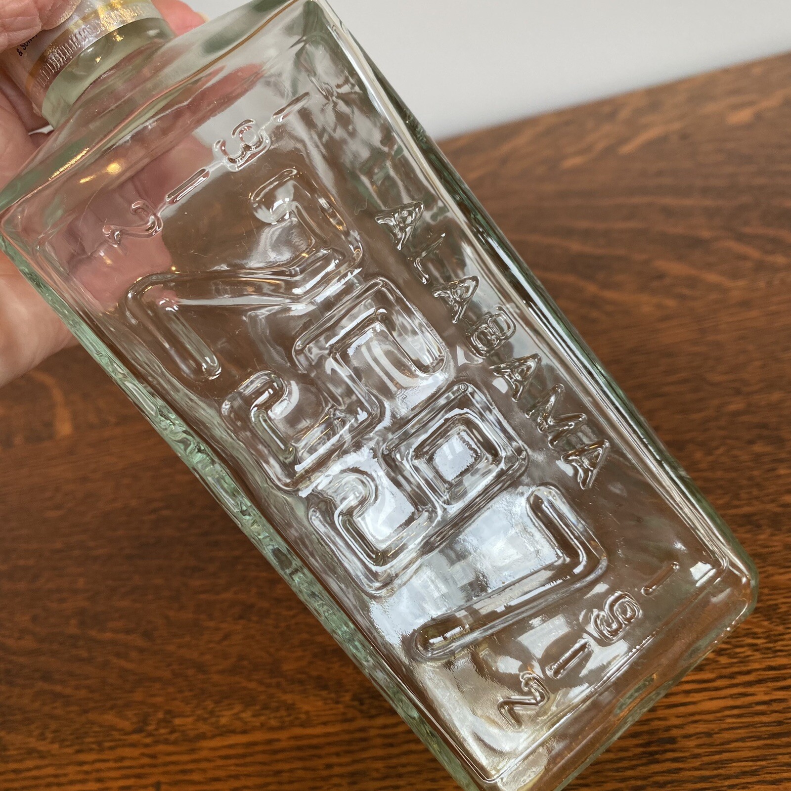 Vtg Walkers Deluxe Bourbon License Plate Decanter Glass Bar 1974 Whiskey 7 eBay