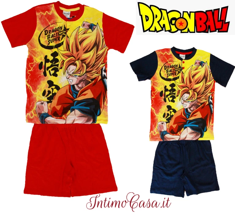 Dragon Ball Z Pigiama per Ragazzi, Set da 2 Pezzi Design di Gohan, Pigiama in Morbido Cotone Maglietta e Pantaloncini, Taglie 4 a 10 Anni (IT, età, 6 Anni, Regular, Bianco