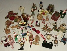 Christmas Tree Ornaments Resin Wood Metal -46 Ornaments Nice 