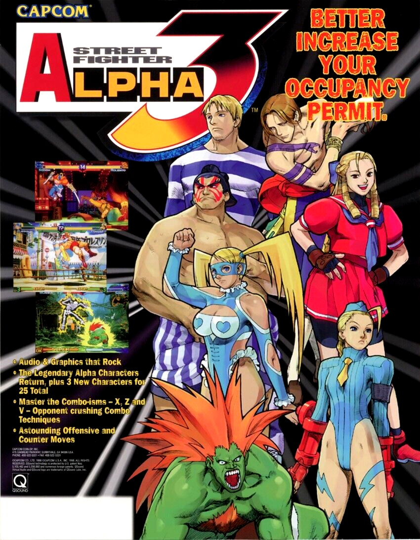 Street Fighter Alpha 3 Arcade FLYER Original Video Game Art Promo