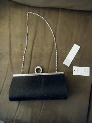 black glitter evening bag