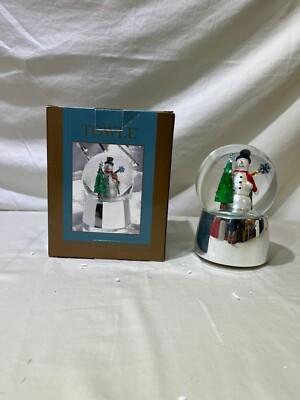 Macys Snow Globe Towle Silversmiths Snowman & Christmas Tree 