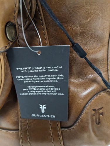 Frye Melissa Satchel Cognac Handbag GENUINE ITALIAN LEATHER MSRP $388 - Picture 6 of 9