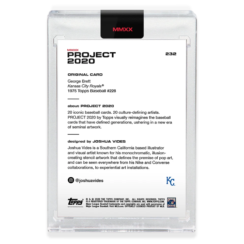 Topps PROJECT 2020 Card 232 - 1975 George Brett by Joshua Vides - Image 2 of 3