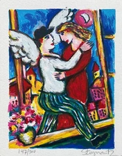 ZAMY STEYNOVITZ FLIGHT OF LOVE Hand Signed Limited Edition Lithograph Art
