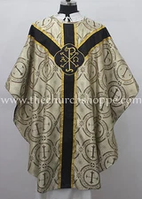 Metallic Dark brown with Black contrast Gothic vestment stole &  mass set