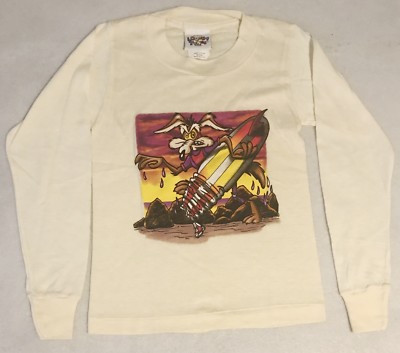 New Looney Tunes Wile E. Coyote Surf Longsleeve T - Shirt Youth Med