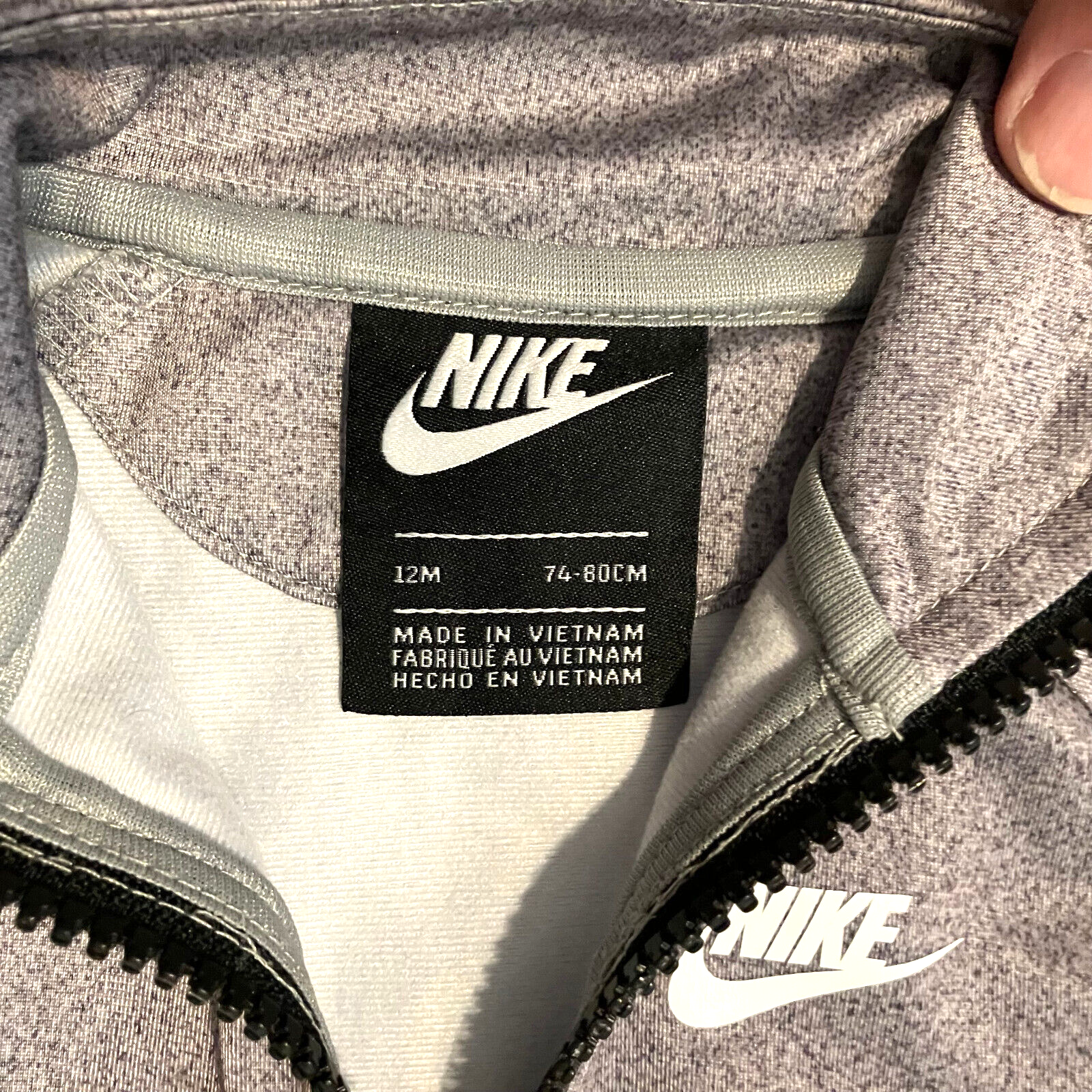 SACAI X NIKE Giacca Nike bambino bambino full zip logo manica intera taglia 12 mesi