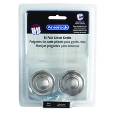Amerock E1586-2C-G10 Satin Nickel 3-Ring Bifold Closet Door Knobs 2-pack