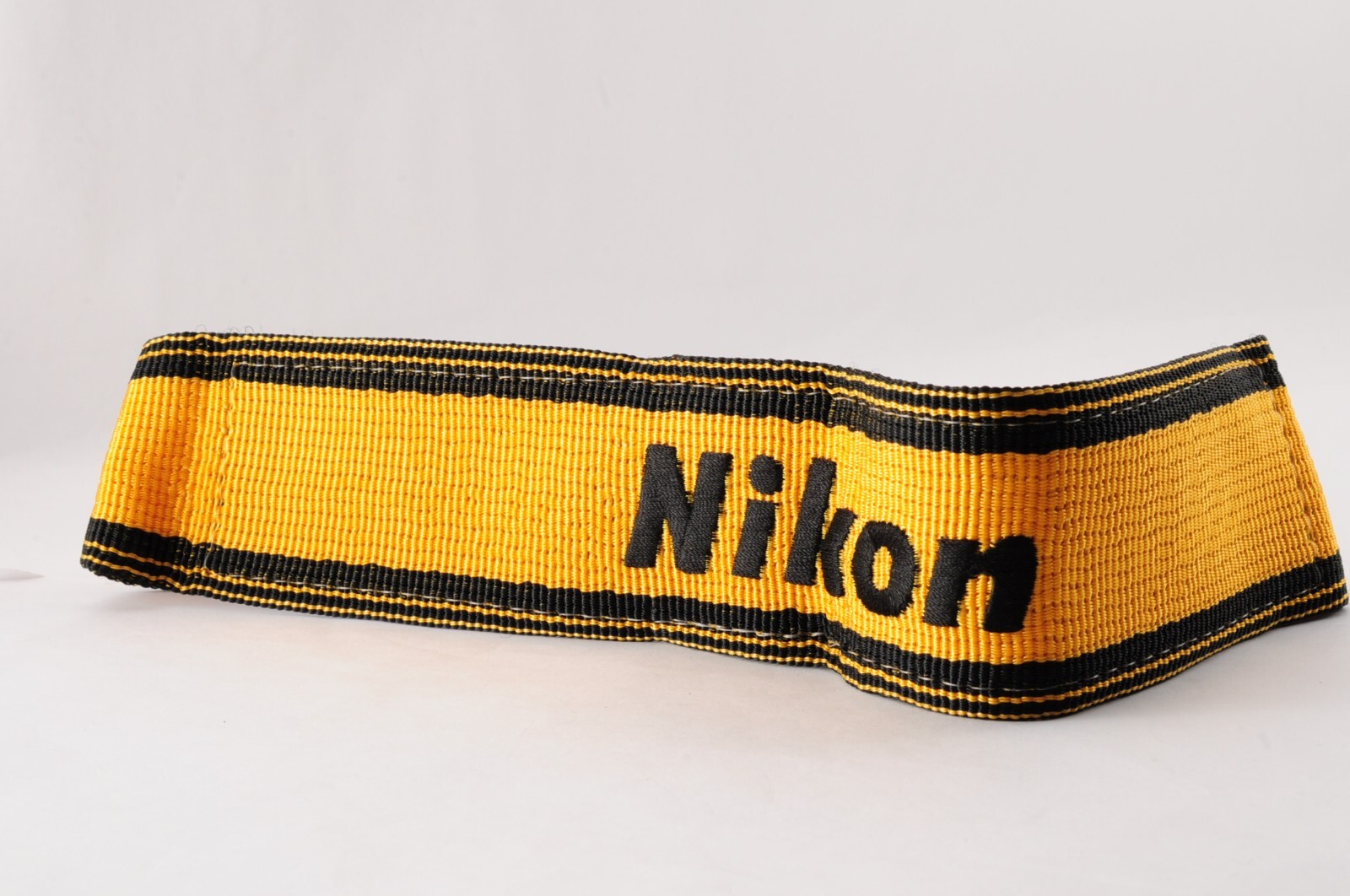Near MINT Nikon Camera NECK STRAP yellow Vintage Wide Metal buckles Japan
