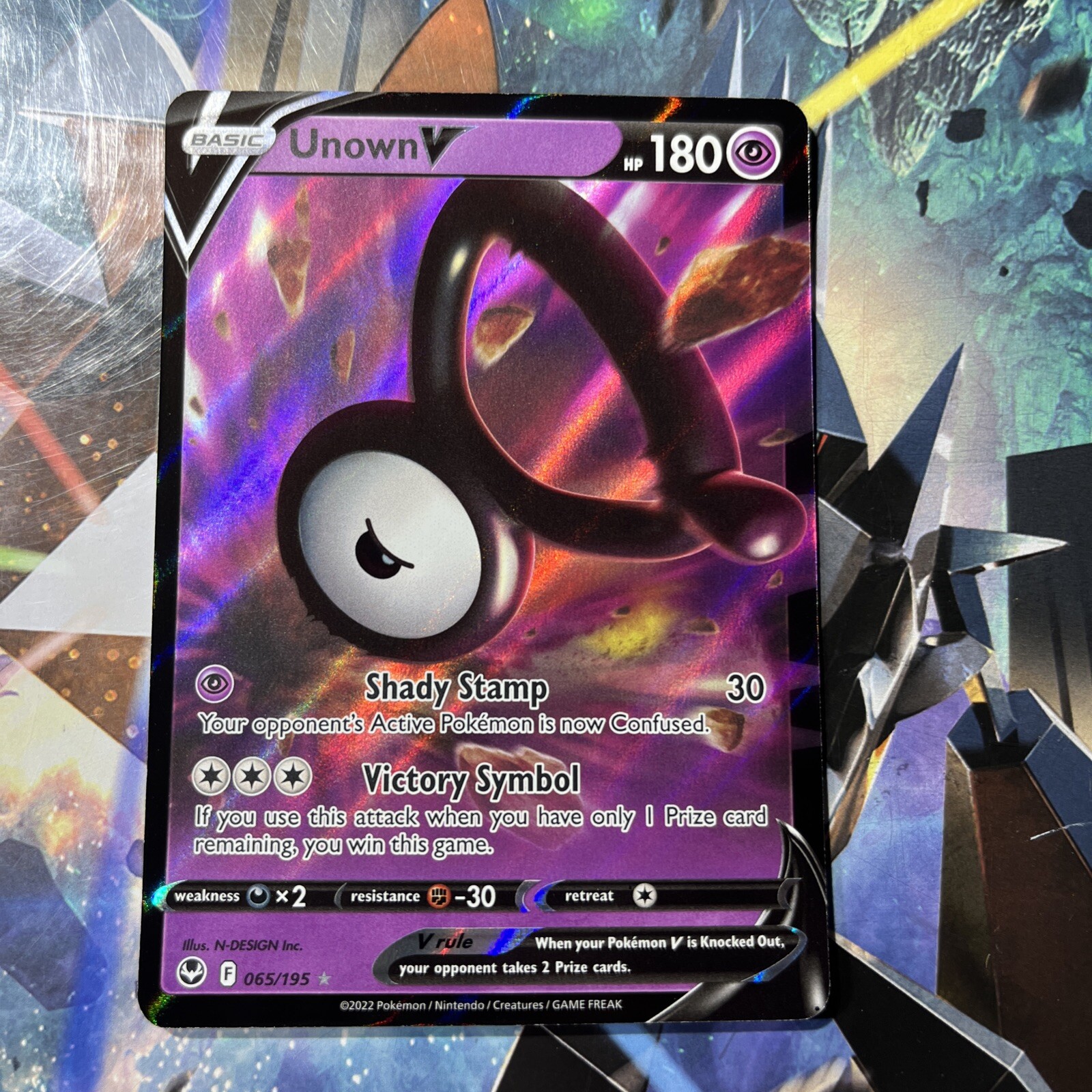 Unown V 065/195 Silver Tempest Ultra Rare Holo Pokemon TCG NM Mint SWSH 2022
