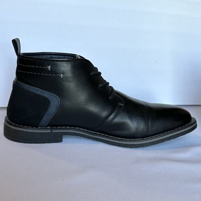 X-Ray Mens Boots Chukka Black XRW1258 Faux Leather Dress 