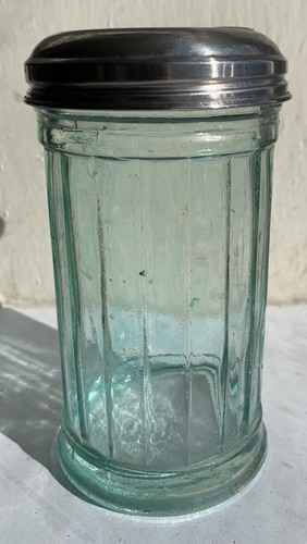 Vintage Aqua Glass Sugar Shaker 6” tall - Bild 2 von 9