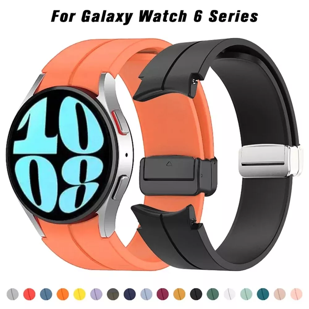 Magnetic Silicone Band Strap For Samsung Galaxy Watch 6 Classic 47mm  43/44/40mm