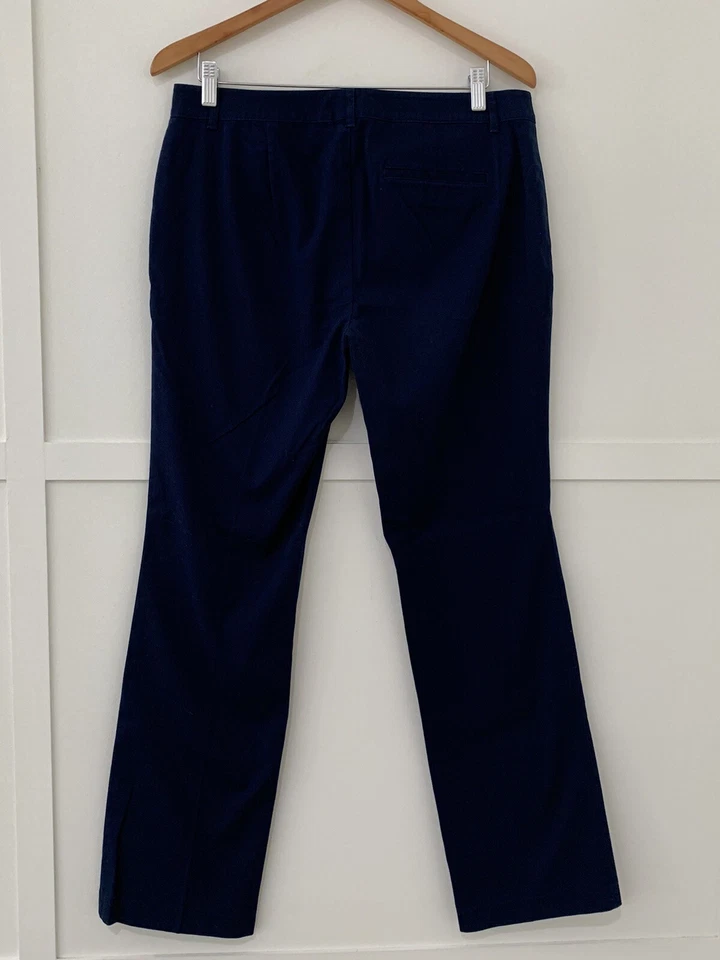 Lauren Ralph Lauren Chino Pants Sz 10 Womens Navy Gold Accents Straight Leg - Изображение 2 из 4