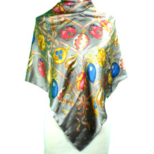 Authentic Nina Ricci Paris "Jewelry" Women's Vintage Luxury Large Silk Scarf 34"