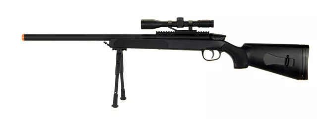 CYMA Airsoft MK51 Replica Bolt Action Sniper Rifle scale 1:1 w/bipod Scope  BLACK