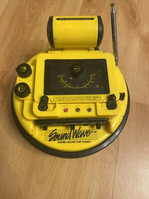 1984 Jandy Sound Wave SW-1000 AM/FM Floating Radio 80s Yellow Cassette Player 