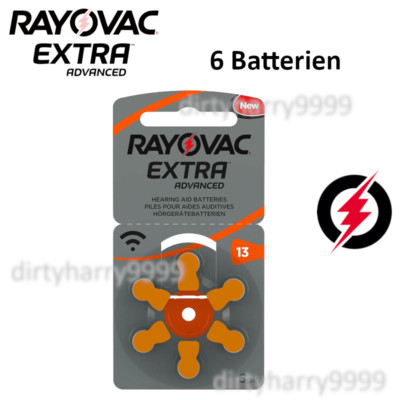 6 Rayovac Hörgerätebatterien Hörgerät Batterie Typ 13 Im Blisterpack