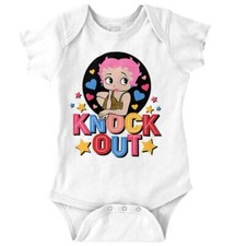 Betty Boop Knock Out Vintage Cartoon Hearts Baby Girls Infant Romper Newborn