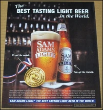 2004 Sam Adams Light Print Ad Beer Advertisement Vintage Samuel Best Tasting