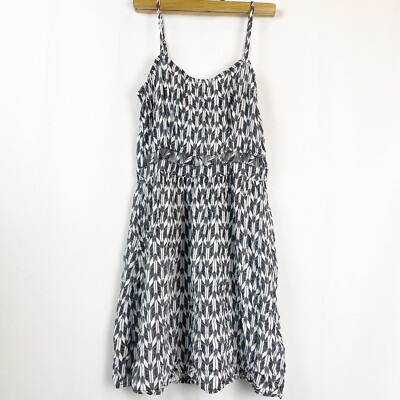 H&M DIVIDED Black White Open Waist A-line Dress Spaghetti Straps Size: 4