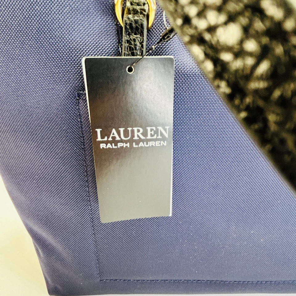Bolso de Mano Ralph Lauren Keaton Mediano de Nylon Azul Marino Logo LRL Bolso de Trabajo Ligero Foto 4 de 4