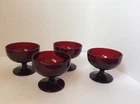 4 Vintage Royal Ruby Red Pedestal Sherbet Custard Dishes