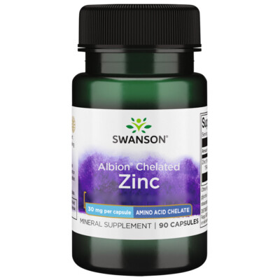 Swanson, Chelated Zinc, 30mg, 90 Kapseln (Blitzversand)