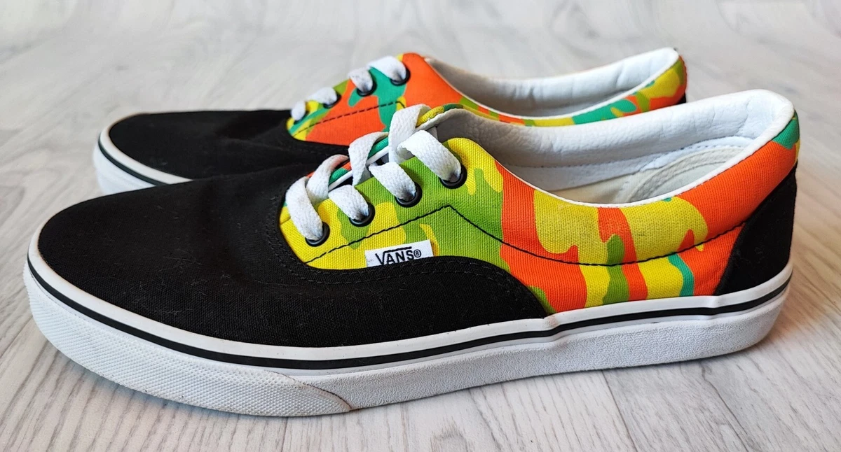 RARE KIDS VANS OFF THE WALL LOW TOP POP CAMO ART PRINT SHOES SNEAKERS UK 6 EU 39