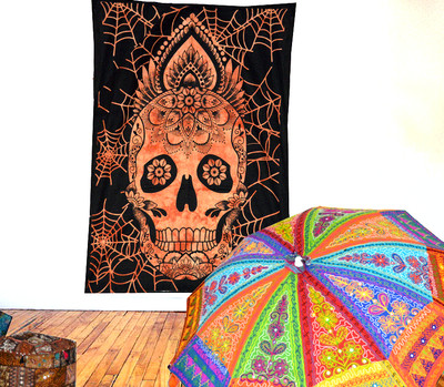 Mandala Indiano Albero della vita Arazzo da parete stuoia Yoga con decorazione in stile bohemien hippie con tessuto fatto a mano